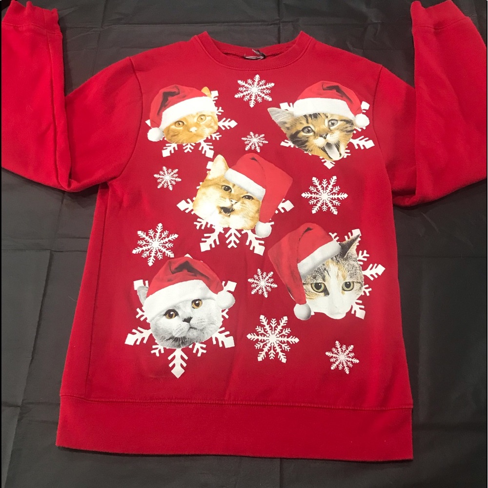 Cute kitten Christmas sweat shirt